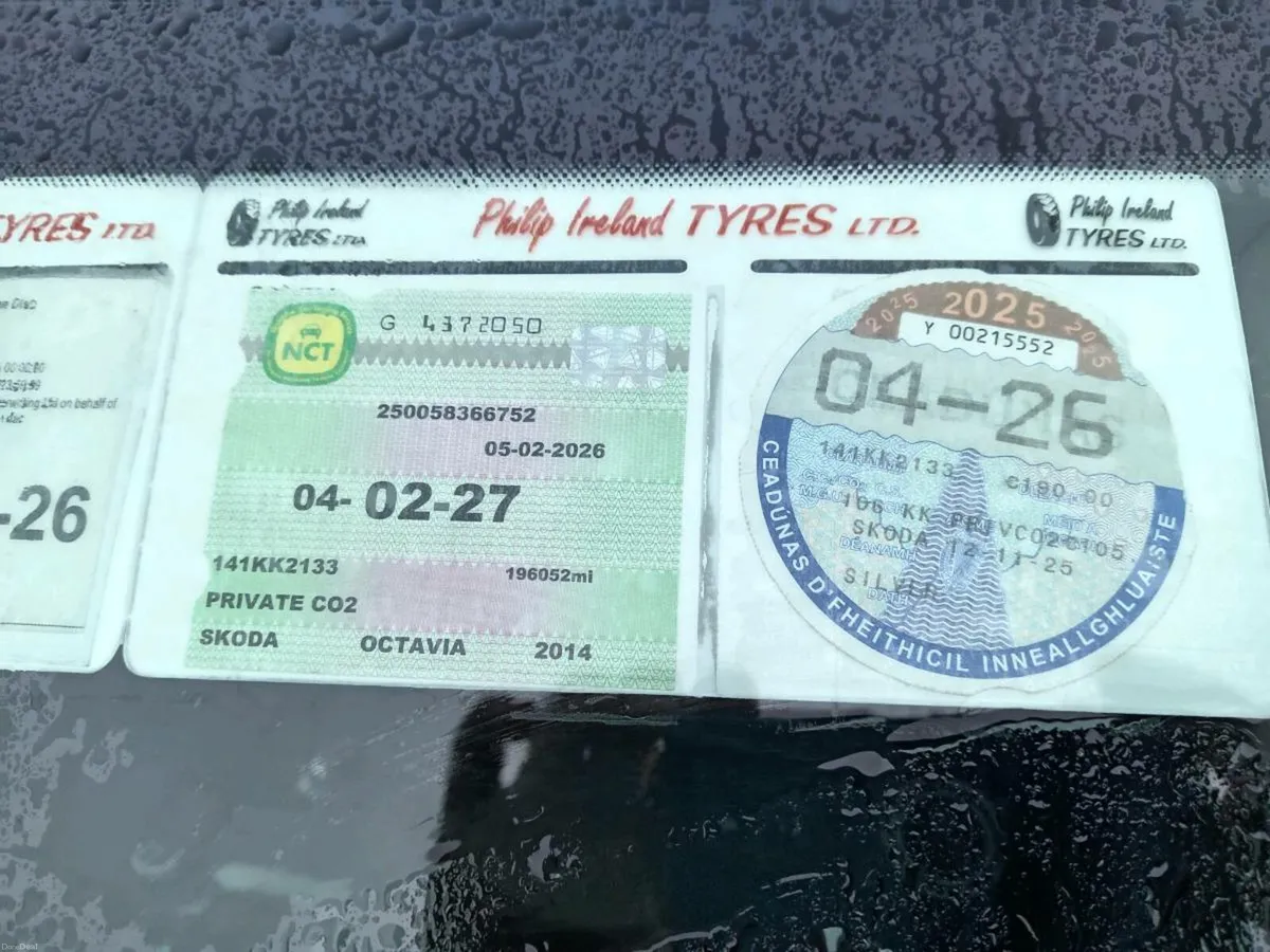 '14 Octavia 2.0 TDi NCT 02/27 196m - Image 2