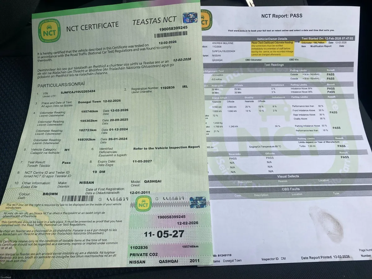 11 Nissan Qashqai 1.5DCI NCT  11th May 2027 - Image 3