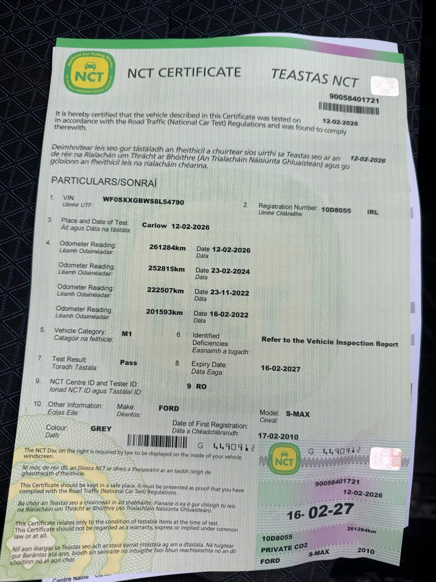 2010 S-Max new NCT - Image 1