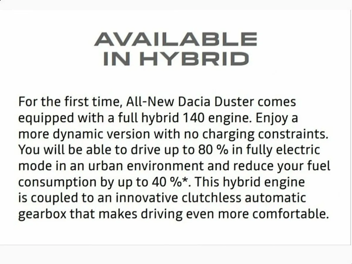 Dacia Duster NEW DUSTER AT AUTOIMAGE CARLOW - Image 3