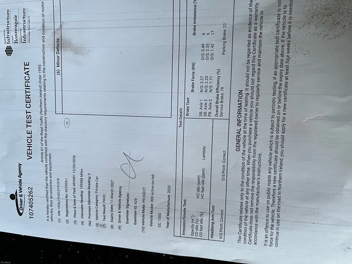 2020 Peugeot 308 active sw estate diesel - Image 4