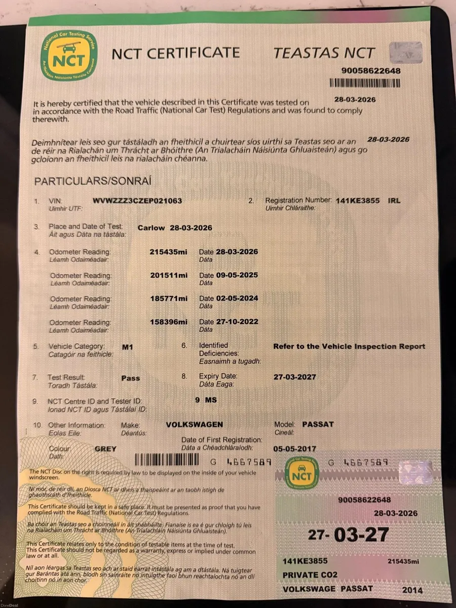 2014 Volkswagen Passat New NCT - Image 2