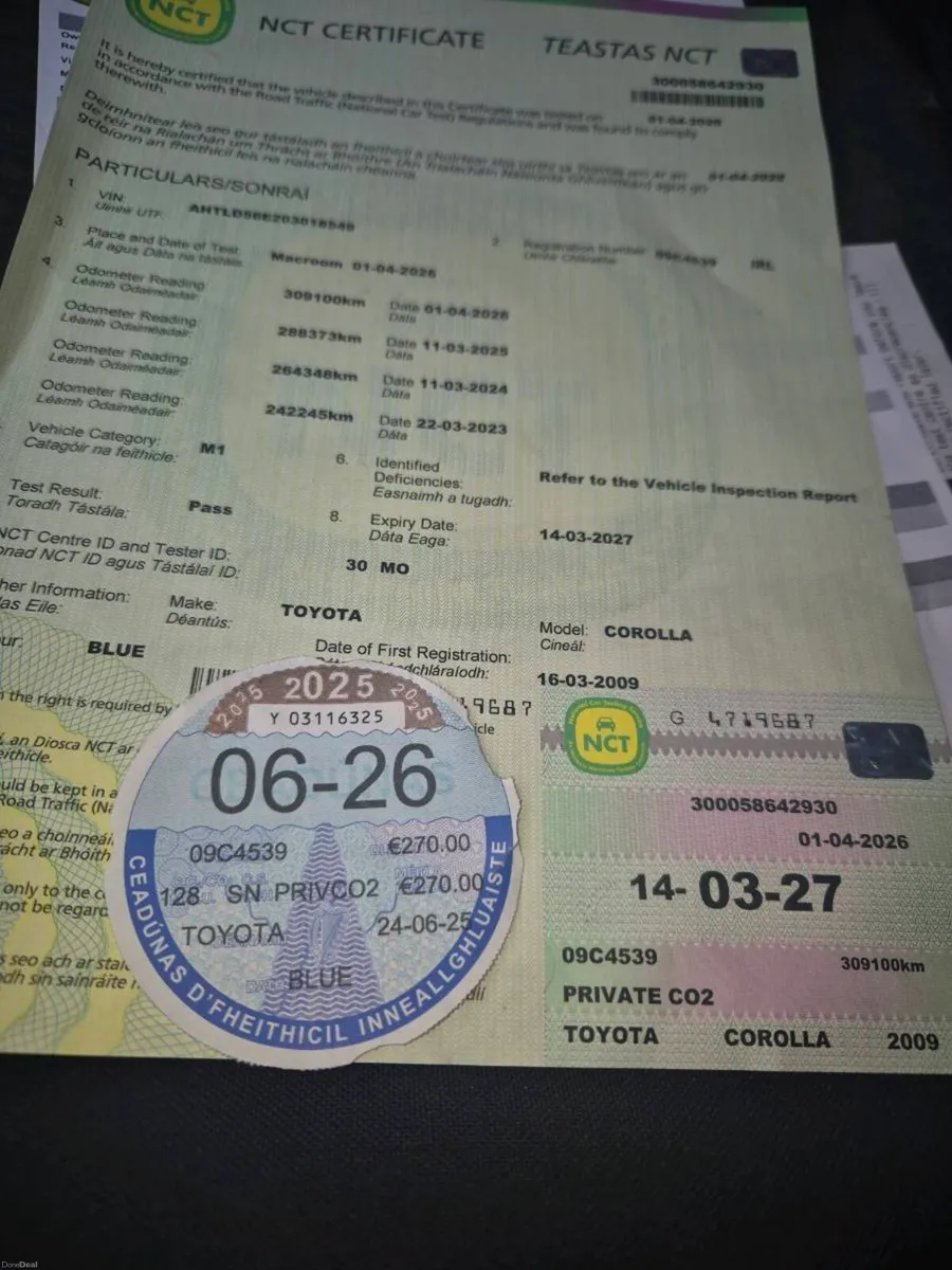 2009 corolla 1.4 diesel nct 03 2027 taxed - Image 2