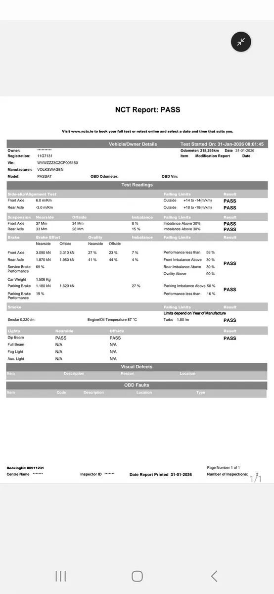 volkswagon passat low milage NCT - Image 4