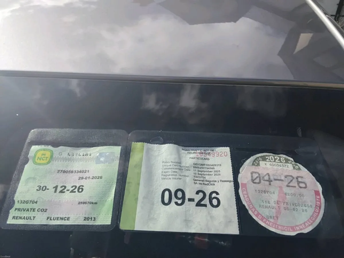 2013 Renault fluence nct and tax - Image 2