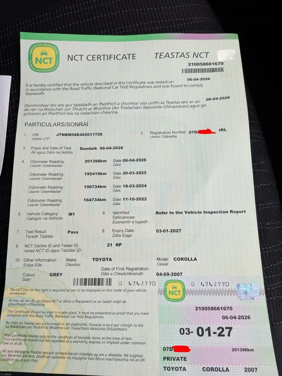 Toyota Corolla Luna 1.4 Petrol *New NCT* - Image 2