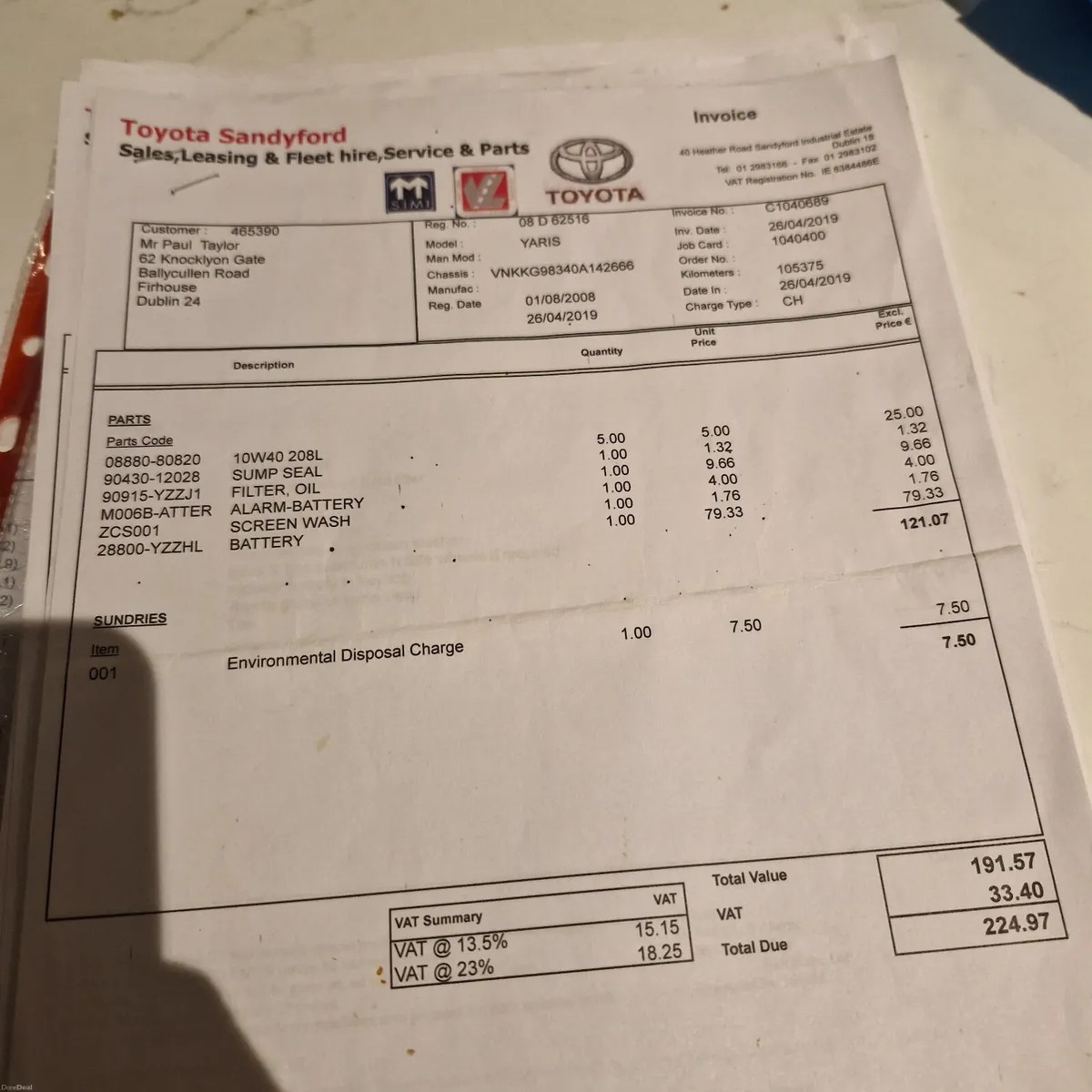 Toyota Yaris Full Service History Low KMs - Image 4