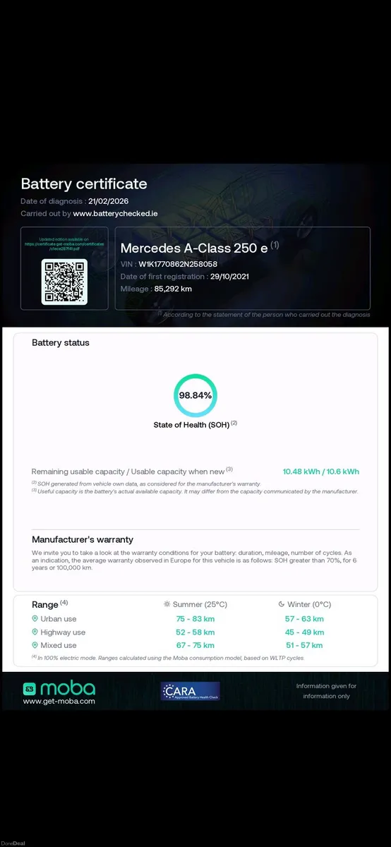 Mercedes A250e - Battery Health Cert 99% - Image 2