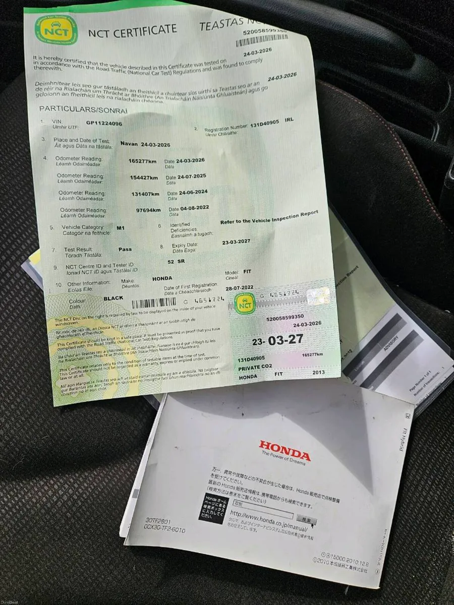 Honda fit hybrid 1.3 petrol  Automatic  03/2027 - Image 3