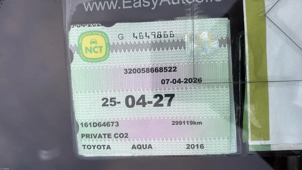 161 Toyota Aqua 1.5 Hybrid Auto**NCT 4-27** - Image 2