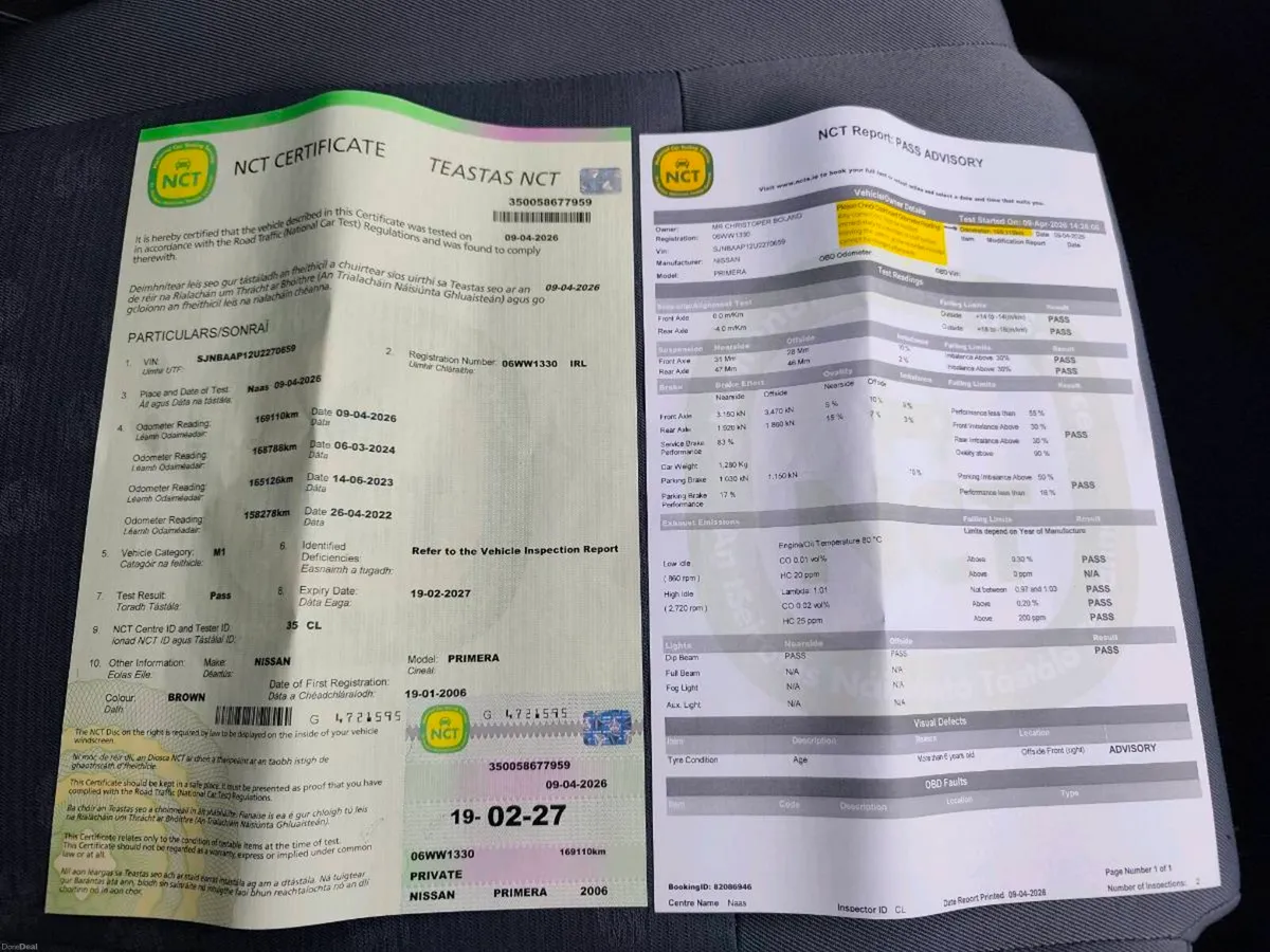 NCT 02/27 Nissan Primera 1.6 Full Service History - Image 2