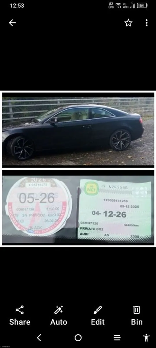 08 AUDI A5 coupe nct 12/26 - Image 2