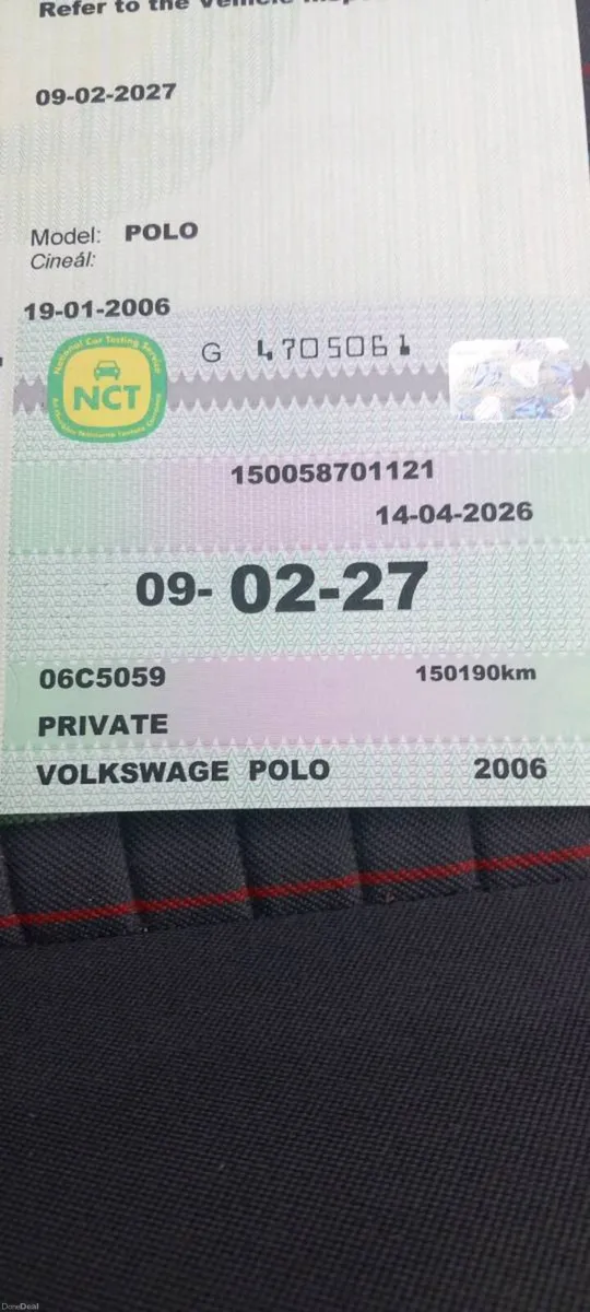 2006 Volkswagen Polo .New NCT - Image 2