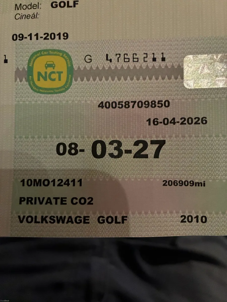 VW golf with new NCT - Image 1