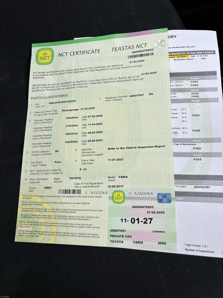 2008 Nct Yaris D4d Ac 60 Mpg New Nct - Image 1