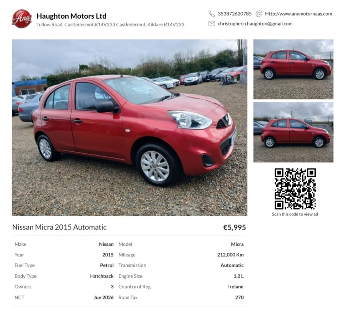 Nissan Micra 2015 Automatic - Image 1