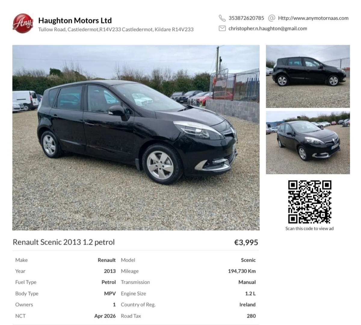 Renault Scenic 2013 1.2 petrol - Image 1