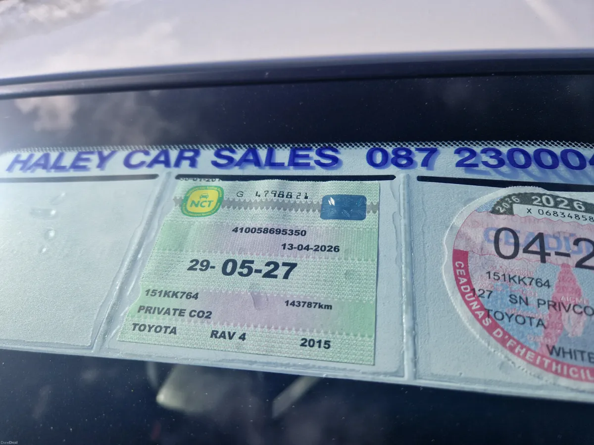 15 TOYOTA RAV4...LOW KMS...NCT 5/27... - Image 4