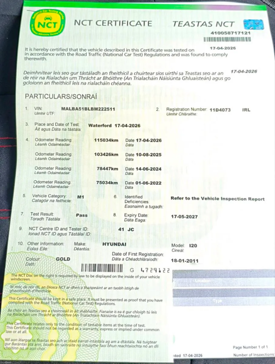 Hyundai I20 taxet and fresh NCT - Image 2