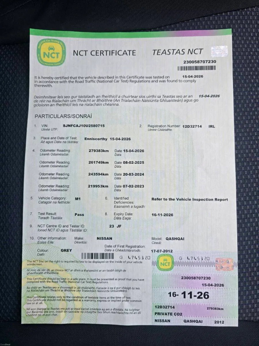 NCT 11/26 Nissan Qashqai 1.5 Diesel - Image 1