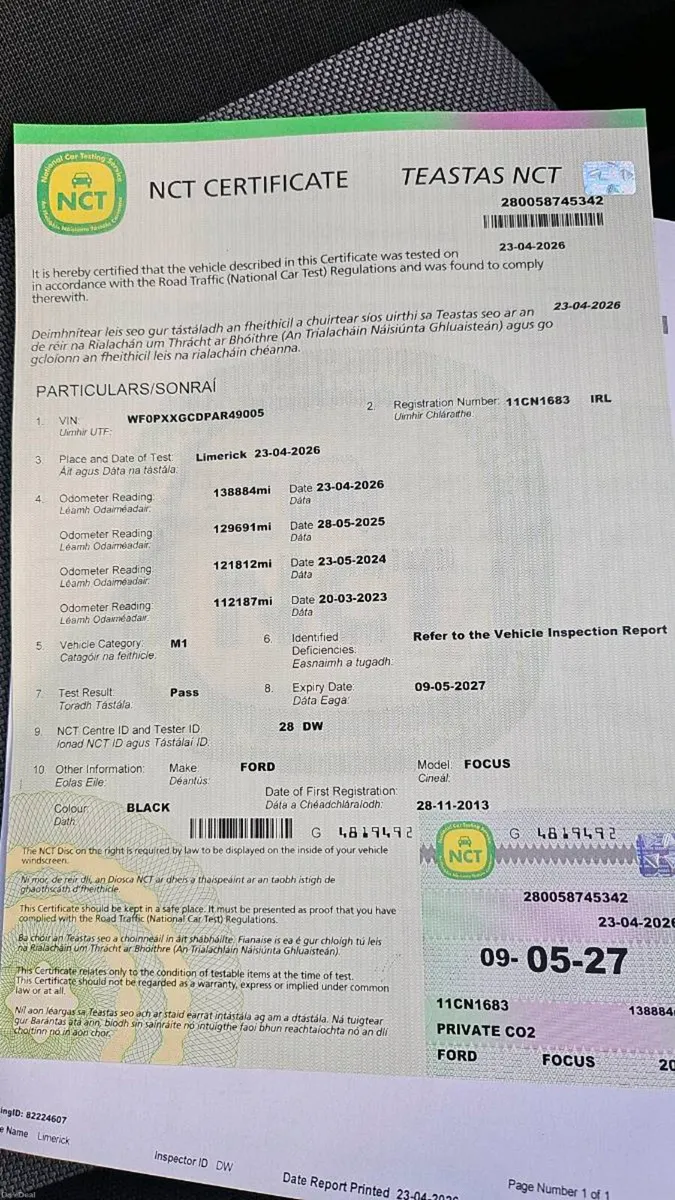 2011 ford focus 1.6hdi. 110bhp.NEW nct,low miles - Image 3