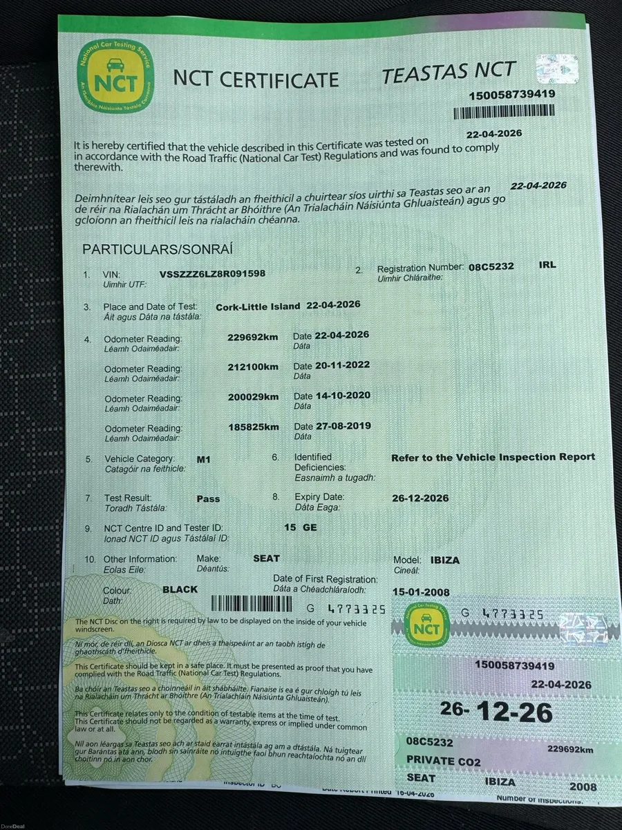 SEAT Ibiza 2008, 1.2, Good Condition, New NCT !! - Image 2