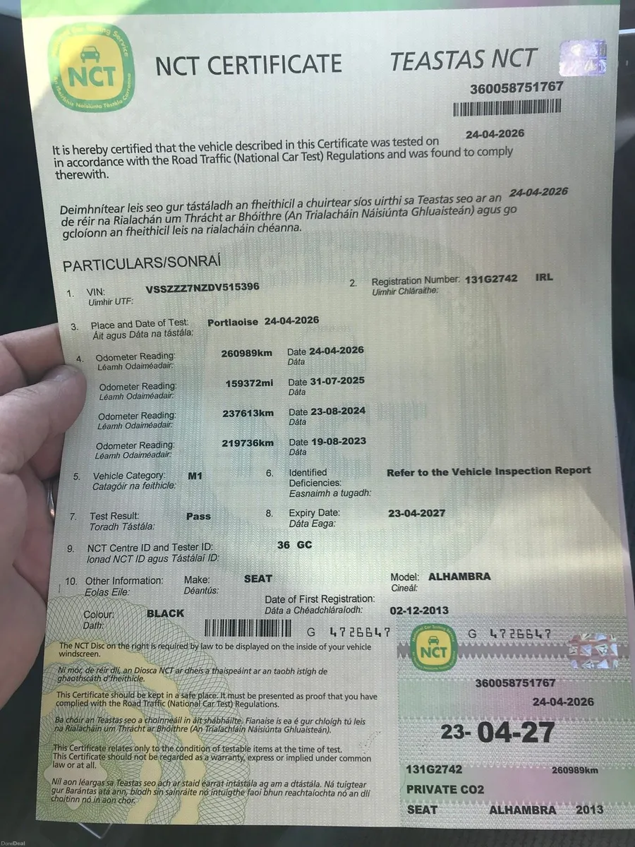 Seat Alhambra new 1yr NCT - Image 2