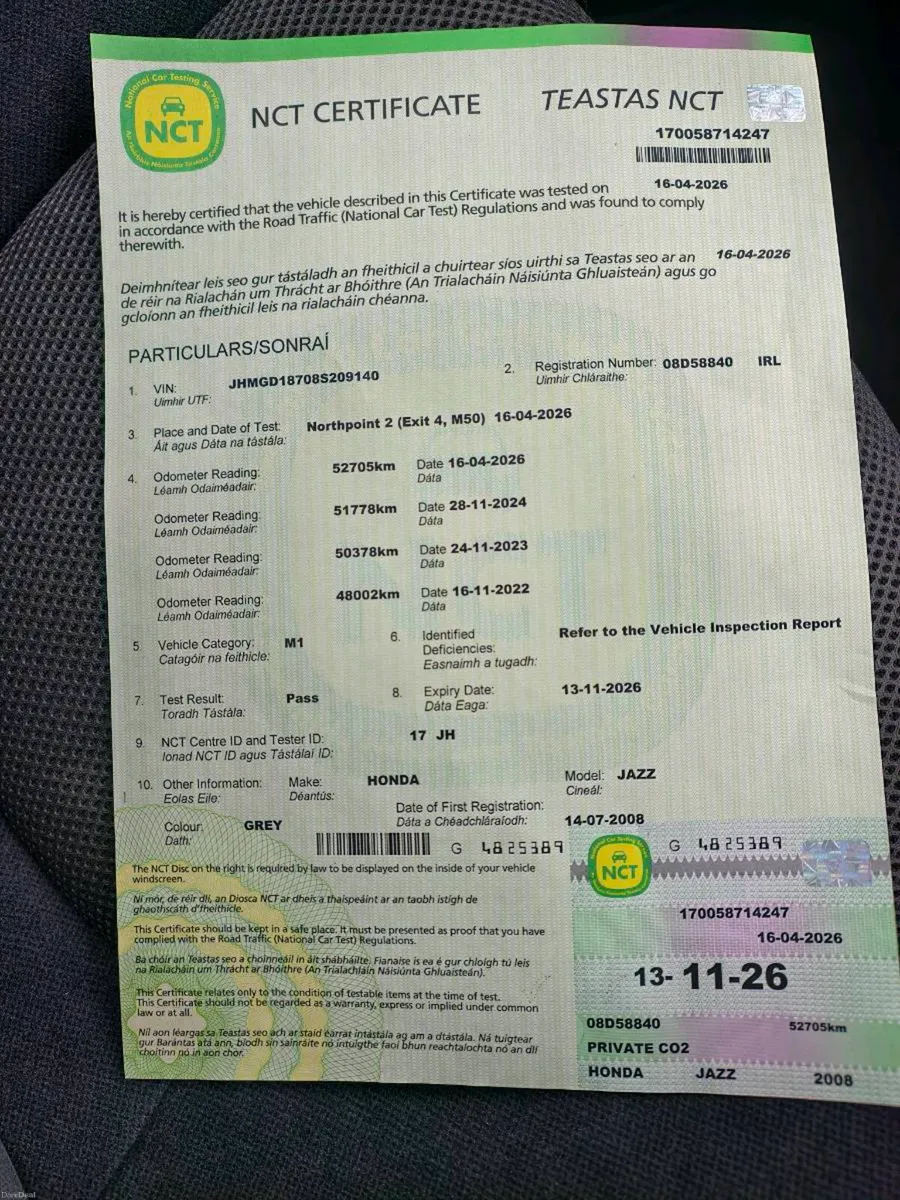 Automatic Honda JAZZ NEW NCT Irish car 52k km - Image 2