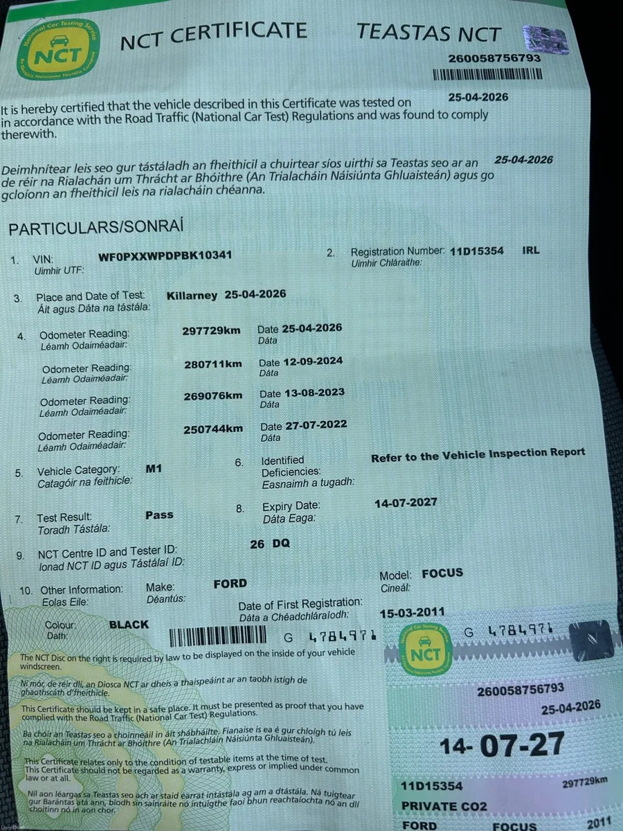 2011 Ford Focus… New NCT, Timing belt & Service - Image 1