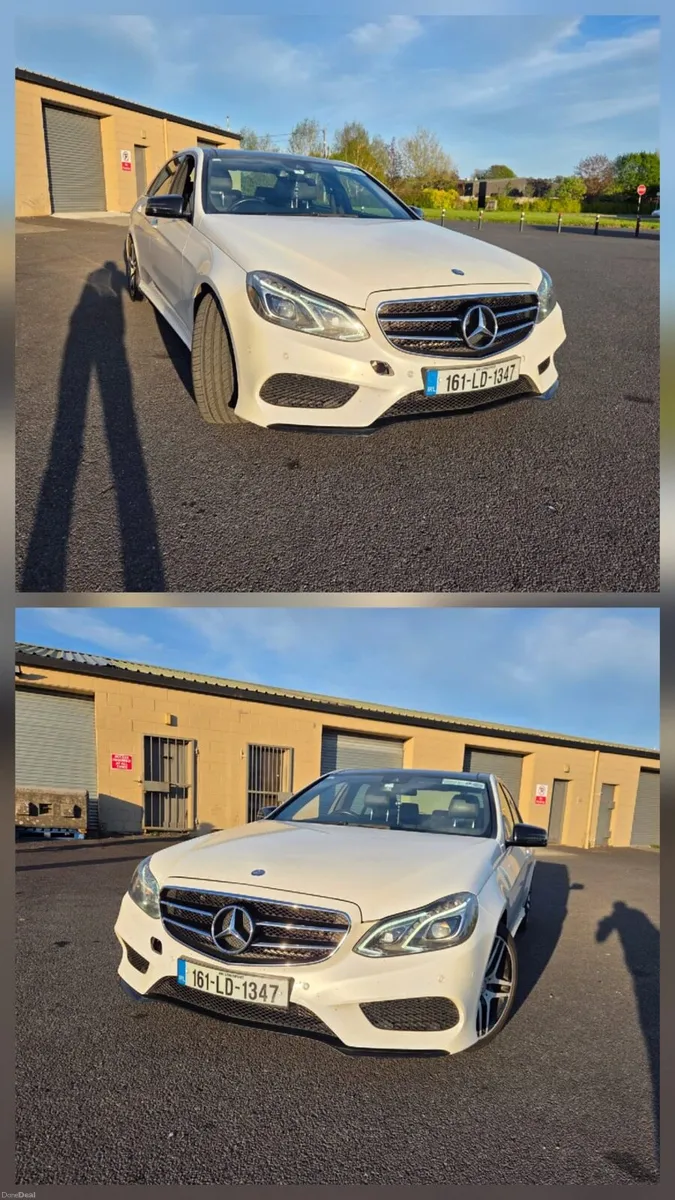 Mercedes E class E220D Pearl white sunroof AMG - Image 3