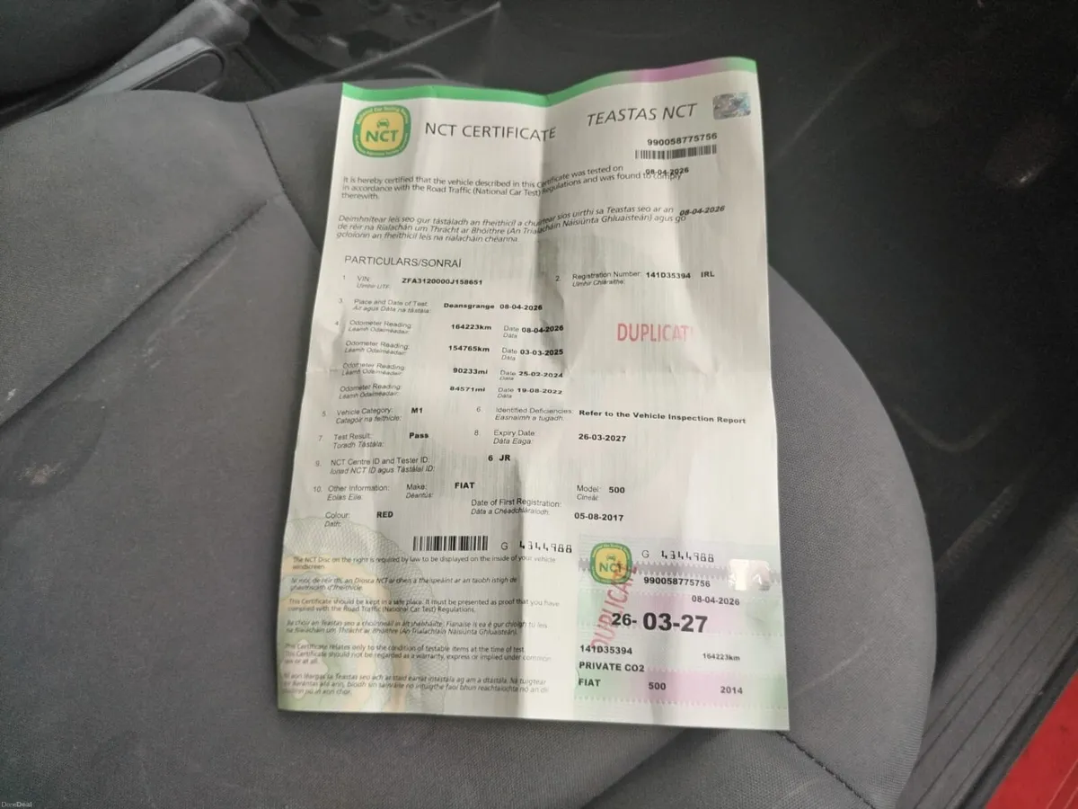 141 FIAT 500 1.2 PETROL NEW NCT - Image 6