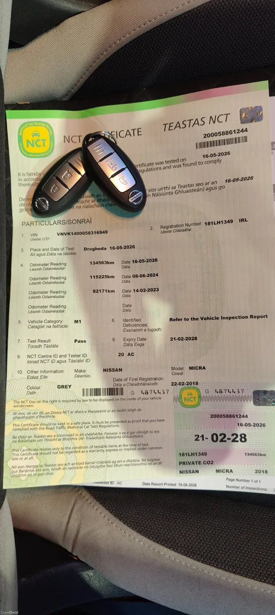 2018 Nissan Micra- Fresh NCT 1.0 73 ps Extra pack - Image 2