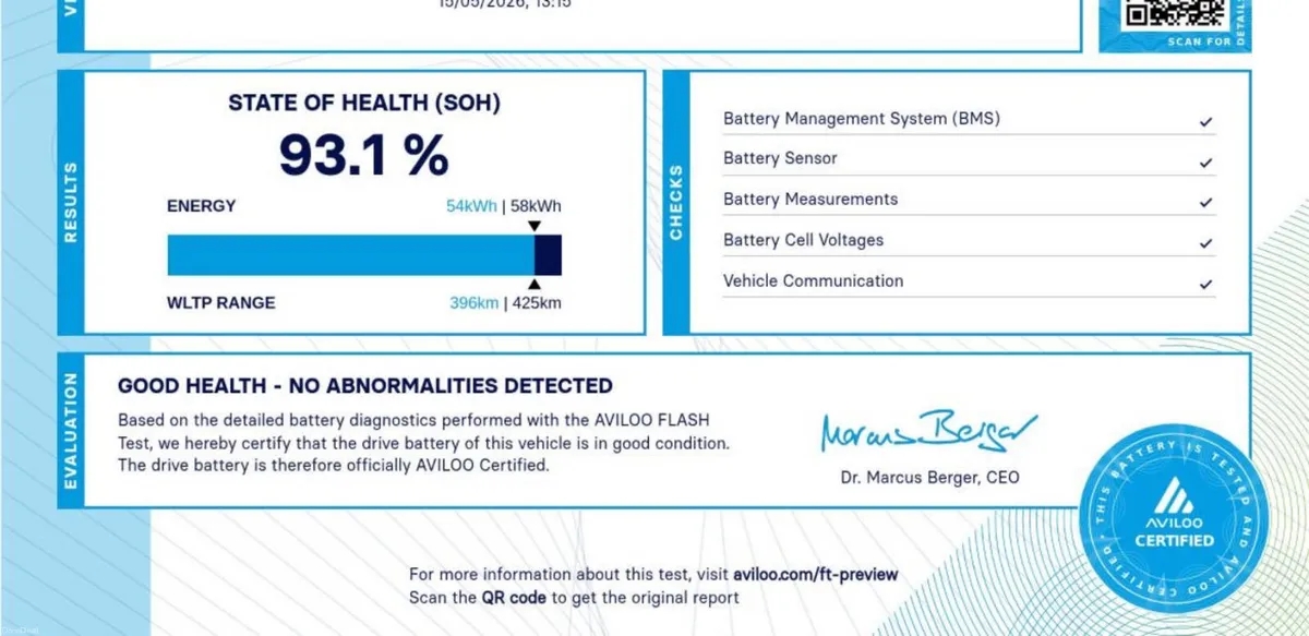 58KWH - SOH 93.1% WIRELESS CHARGING-REVERSE CAMERA
