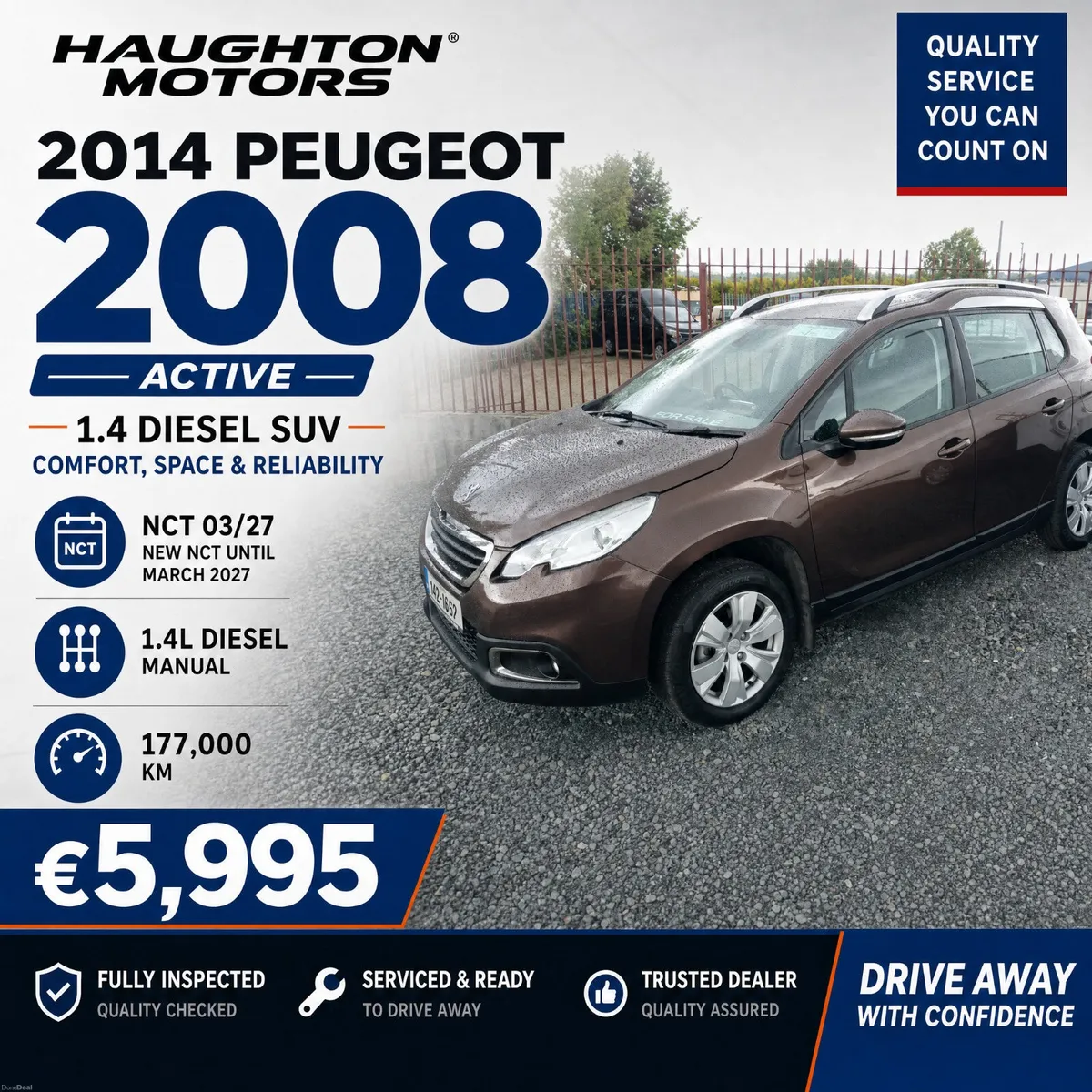 Peugeot 2008 2014 5 dr Diesel NCT 20.3.27 - Image 1