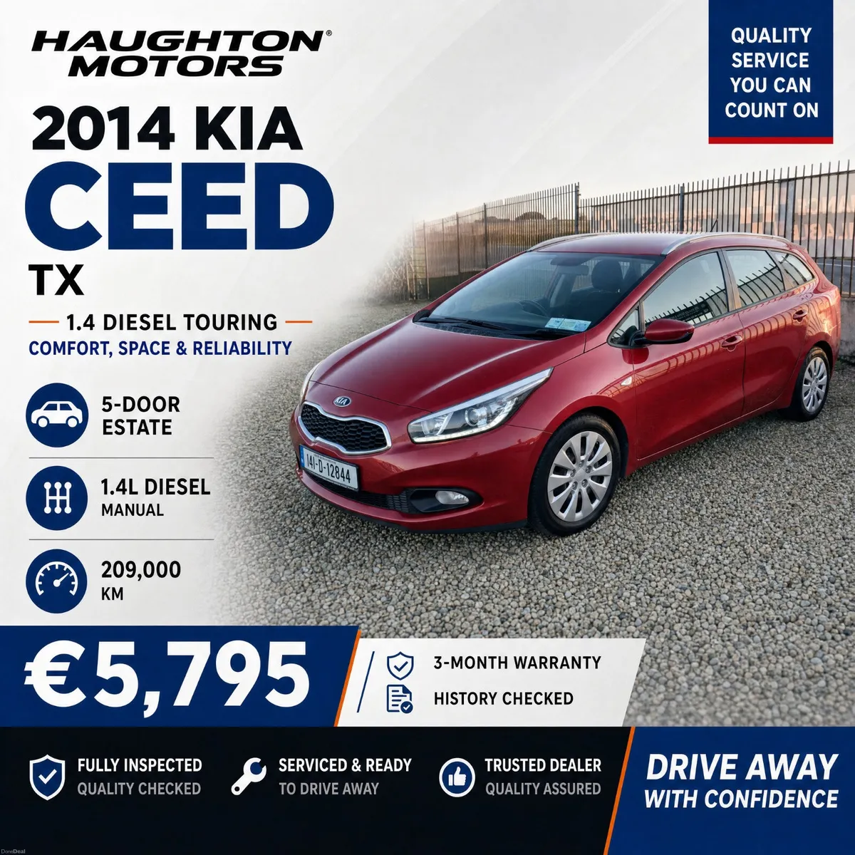 Kia Ceed 2014 1.4 Diesel 5 door touring - Image 1