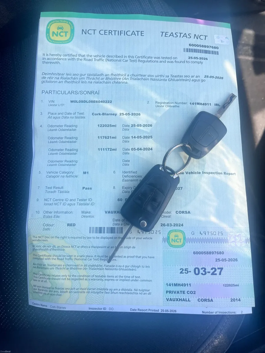 Vauxhall Corsa 2014 just passed nct - Image 1