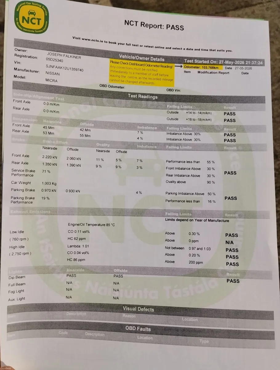 Nissan Micra New NCT Low milage - Image 3