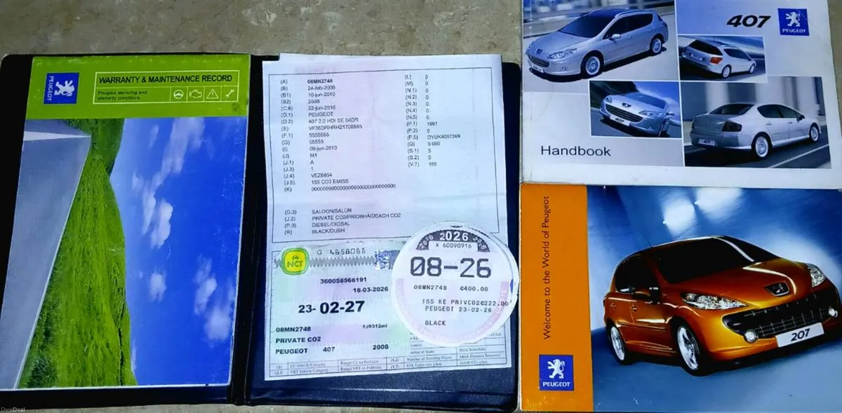 08 PEUGEOT 407 DIESEL NEW NCT 4-27 TAX 9-26 - Image 1