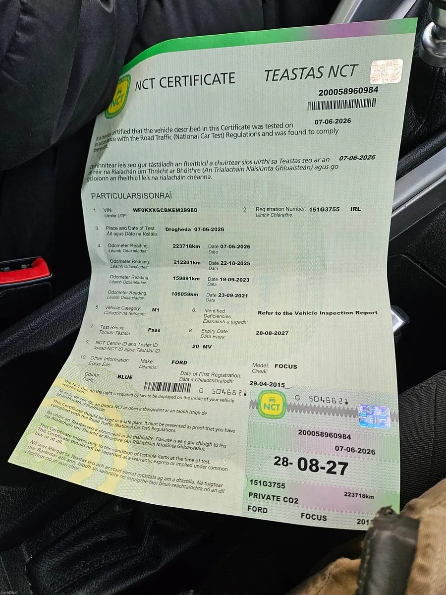 Ford focus 1.6 tdi nct 08/2027 - Image 3