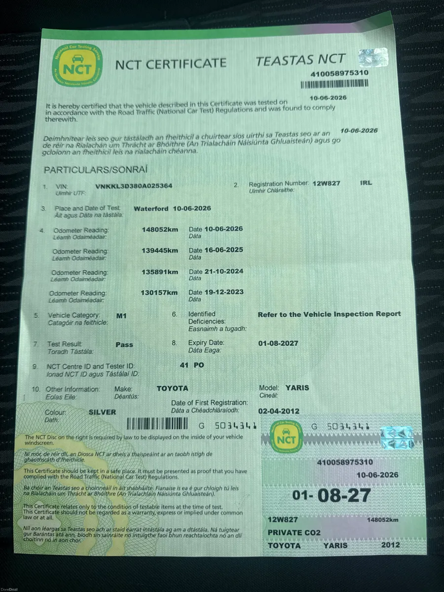 Toyota Yaris,1.0 petrol,Low kms,New NCT - Image 2