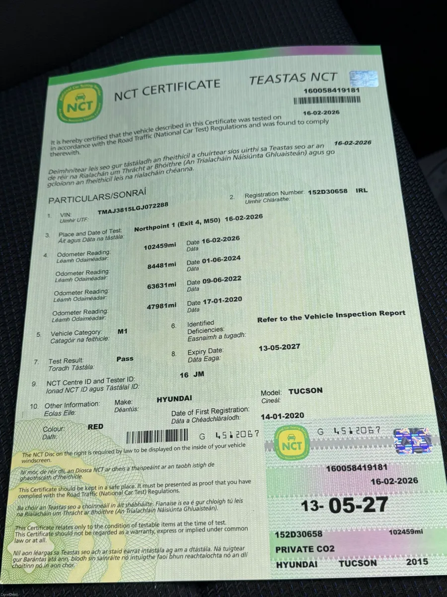 Tucson 2015 COMFORT 1.7 CRDi NEW NCT 02-27 - Image 3