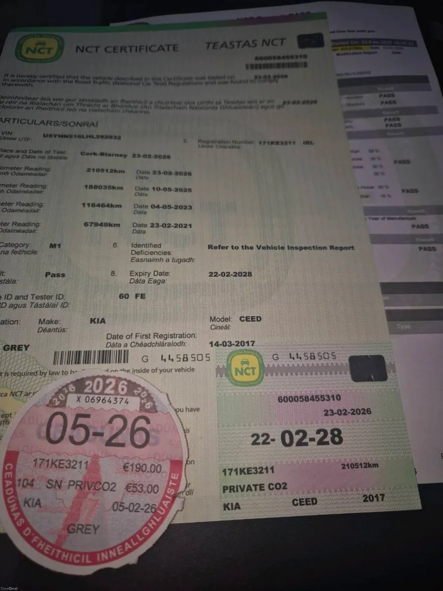 17 kia Ceed diesel nct feb 2028 taxed - Image 2