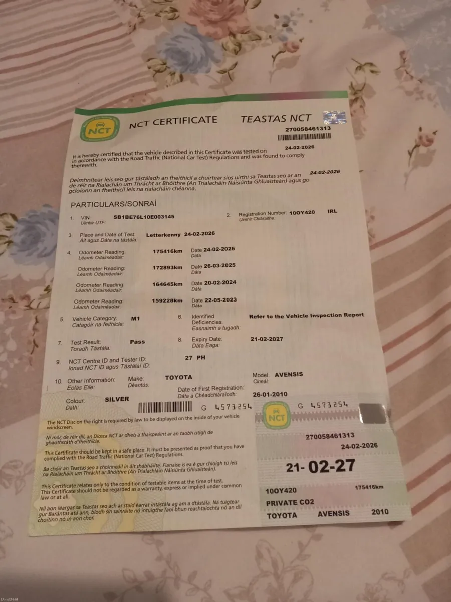 Toyota Avensis / 1.6 Petrol / New NCT / 1 Year - Image 2