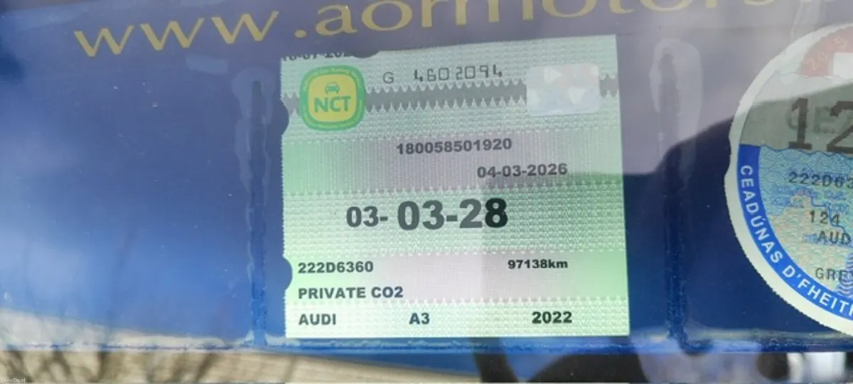 Audi A3 2022 NCT 2028 - Image 3