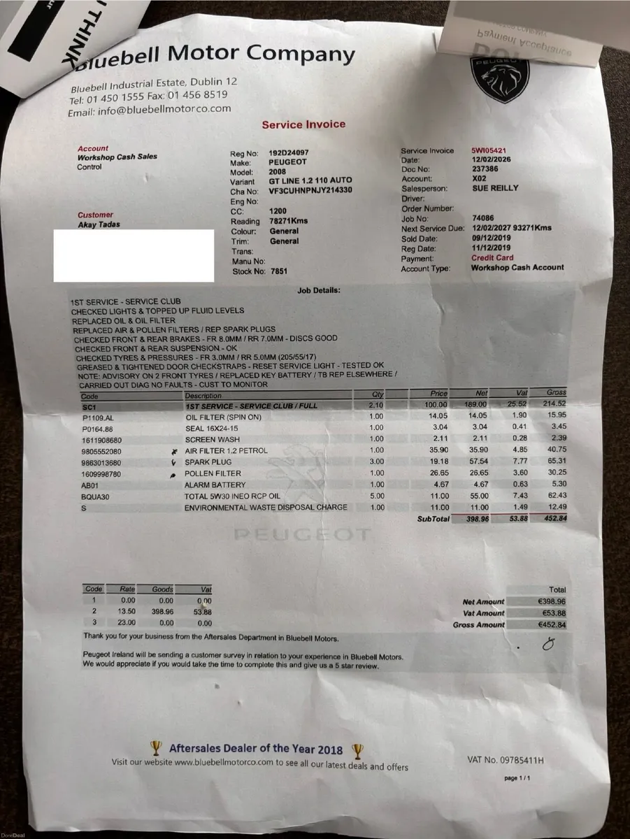 2019 Peugeot 2008 GT Line – Panoramic Roof - Image 3