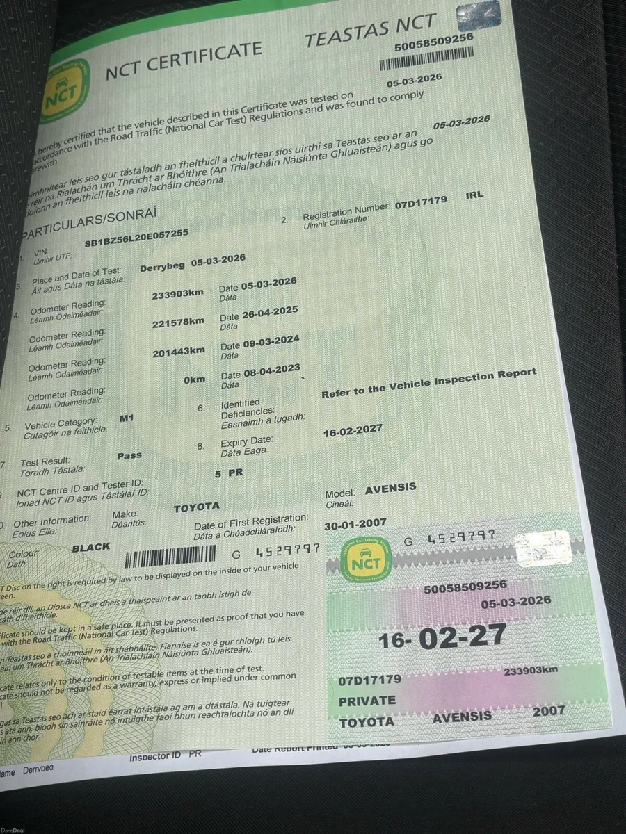 Toyota avensis tax and tested - Image 4