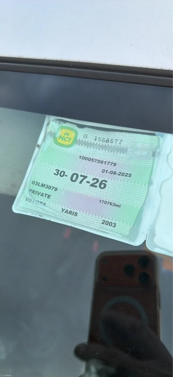 Toyota Yaris 1.0 NCT 07/26 (needs coolant hose) - Image 2