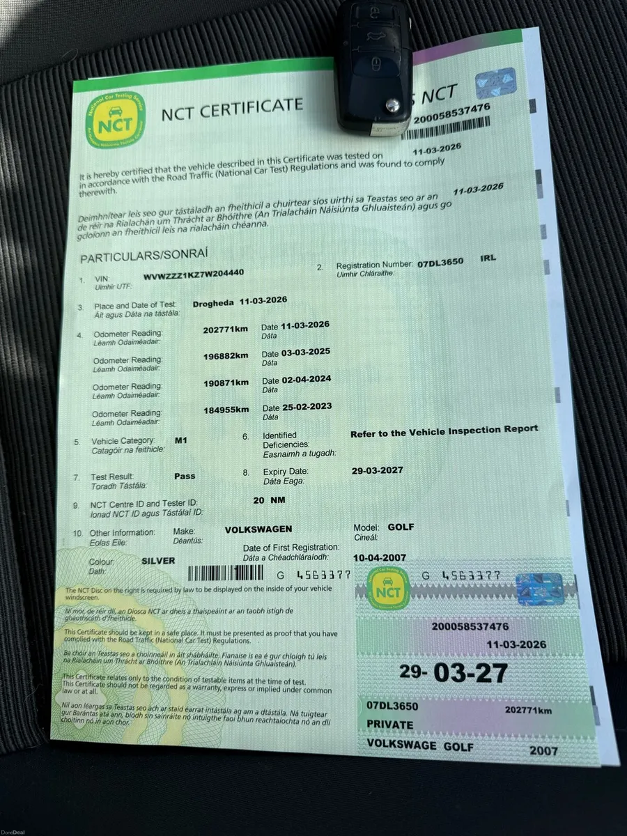 2007 Volkswagen Golf 1.4 Petrol Manual NEW NCT - Image 2