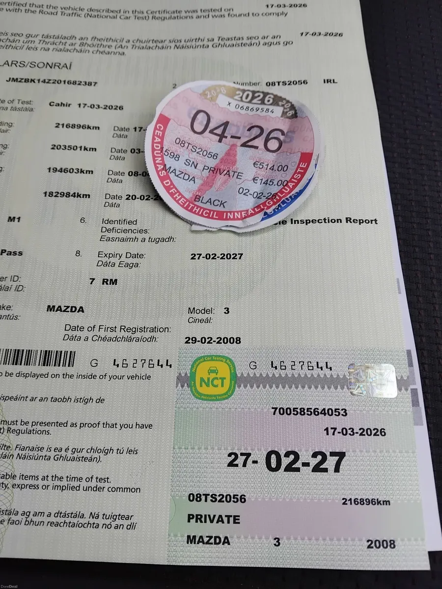 Mazda 3 NEW NCT 02/2027 tax 05/26 - Image 1