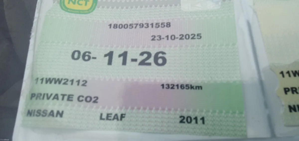 Nissan Leaf 2011 electric automatic Nctd - Image 2